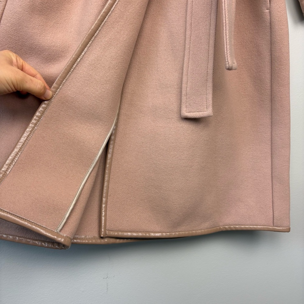 Pinko Wool Blend Coat Blush Pink‎ Womens Sz 2 Tie Waist - Picture 9 of 16